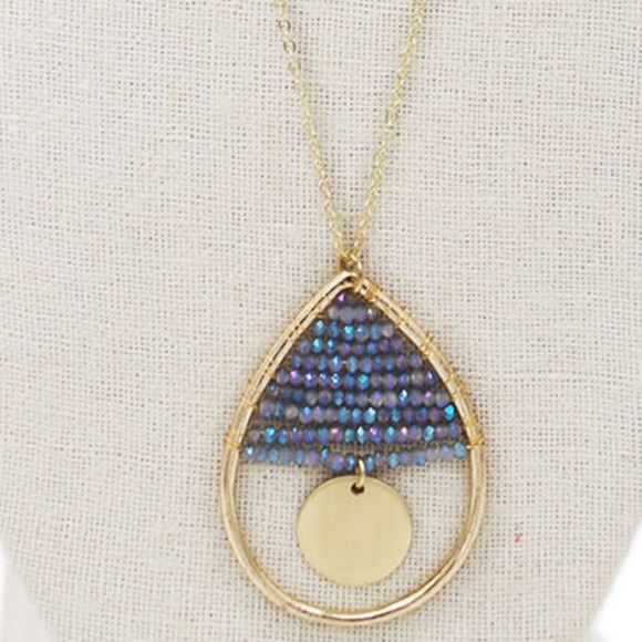 Hazel & Indigo Jewelry - Teardrop beaded necklace